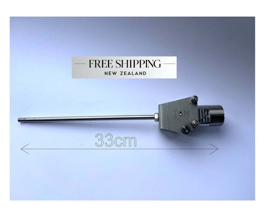 Tom Float Valve 25mm stainless steel ballcock side view