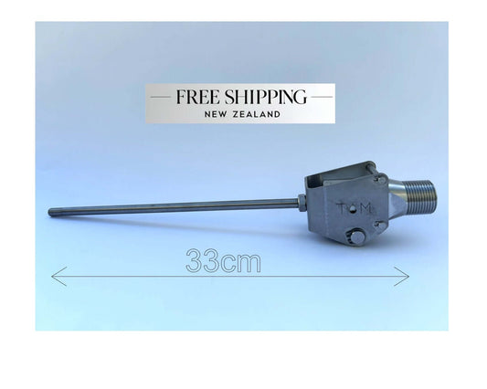 Tom Float Valve 20mm stainless steel ballcock side view